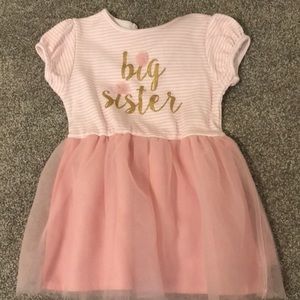 Mud Pie Big Sister Pink Tulle Dress Size 3T